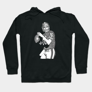 joe montana black and white art Hoodie